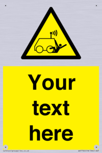 Custom warning run over by operator controlled machine